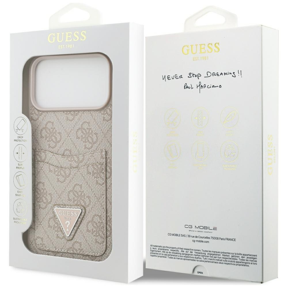 Etui Guess 4G Double Card Triangle do iPhone 17 Pro Max różowy